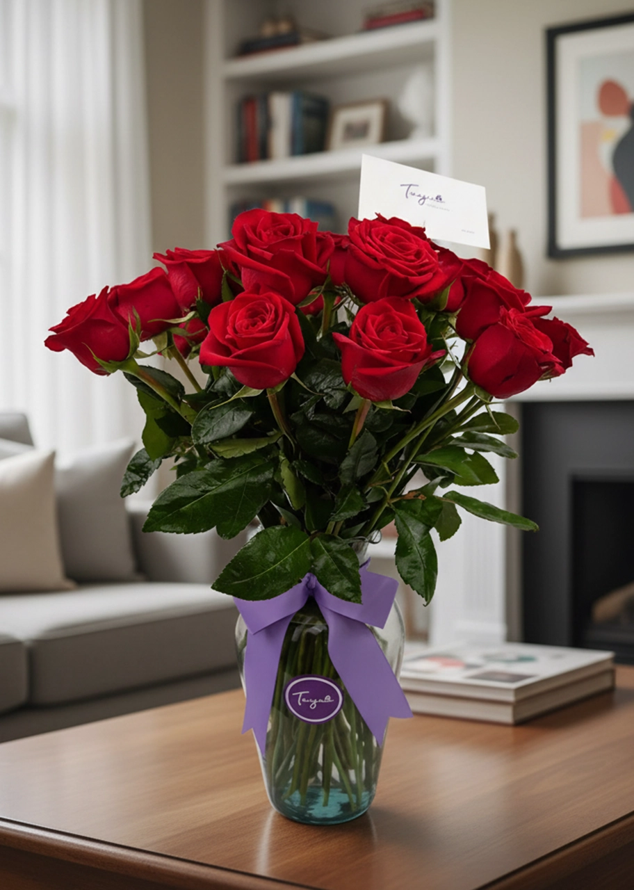 Maravilloso en Rojo con 24 Rosas Rojas  